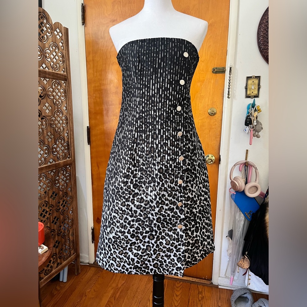 Creatures of the Wind Elegant Black and White Strapless Dress